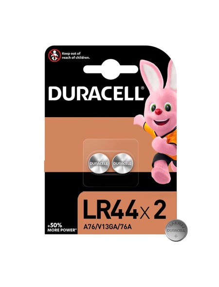 Pila boton Alcalina LR44 Duracell / 1.5V / 76A / A76 / V13GA / Ag13 / (2 Uds)  950383